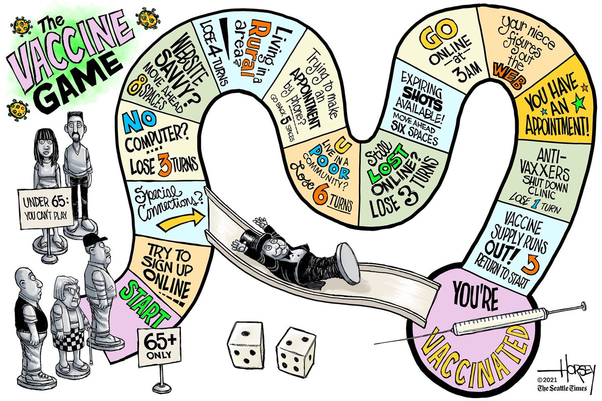DrEricDing's tweet image. “The vaccine game”. 

That special connection shortcut chute looks right. 

And the “anti vaxxer shuts down clinic” is on the mark. 

(HT @davidhorsey) #COVID19