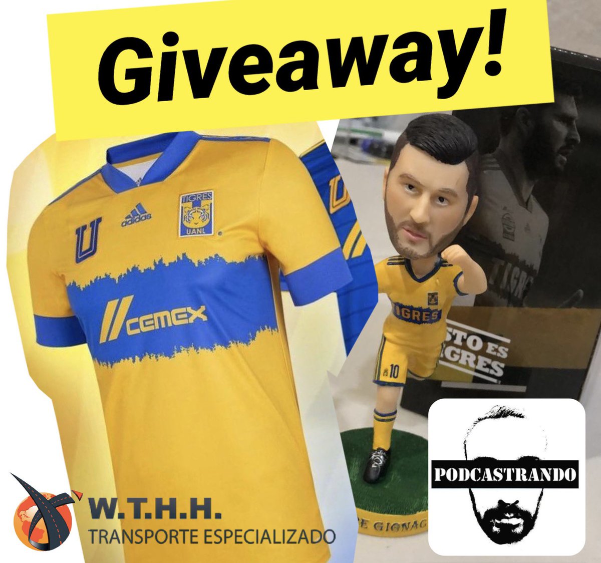 lamatracaregia's tweet photo. 🐯 ⚽️ TE REGALAMOS EL JERSEY DEL MUNDIAL!
1. Siguenos en Twitter @podcastrando 
2. Sigue a nuestro patrocinador @WTHH_mx 
3. Conéctate mañana a nuestro Podcast 9pm 🇲🇽. Ahí haremos el sorteo en vivo!
Tip: Si das RT este post tu nombre entra dos veces a la rifa! https://t.co/KMWWcOTBsp