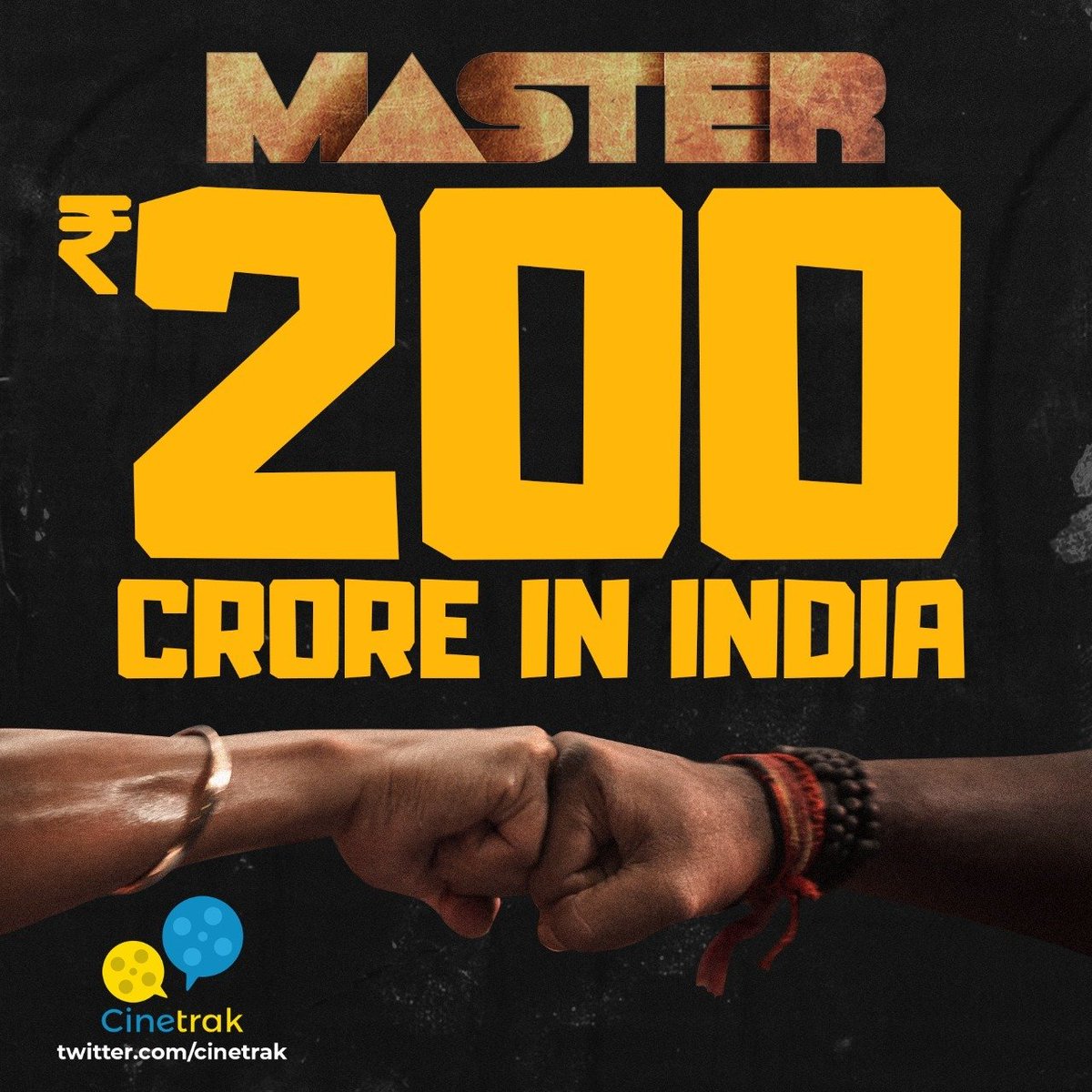 ThalapathyJai5's tweet photo. 💥2⃣0⃣0⃣ Crores in INDIA🎯
#Master #Thalapathy65 
@actorvijay 👑 #25daysOfMaster https://t.co/WGvQGX2Wgi