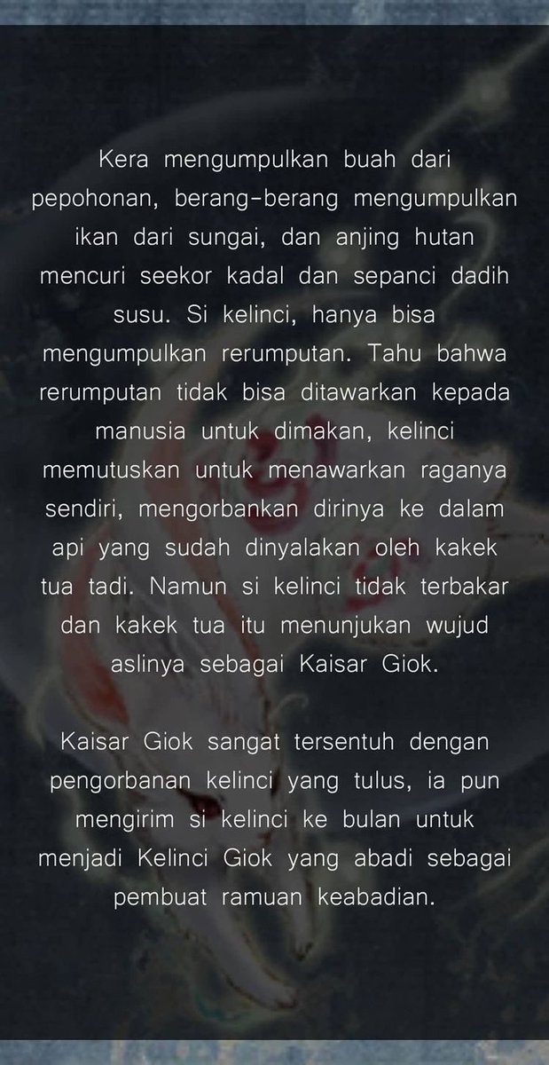 UKT_ITB's tweet photo. Legenda Kelinci Giok: 玉兔; Yùtù https://t.co/23hQxYyoOo