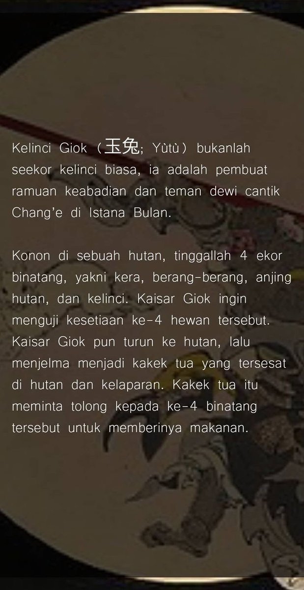 UKT_ITB's tweet photo. Legenda Kelinci Giok: 玉兔; Yùtù https://t.co/23hQxYyoOo