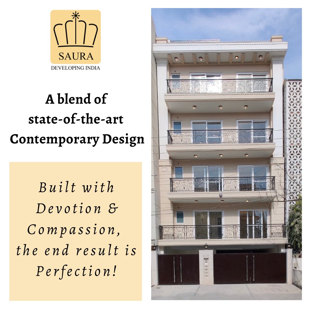SauraDevelopers's tweet photo. Standing tall in this picture is our recent project delivered in A-Block of the upmarket residential colony - Sushant Lok, Gurugram.

#sauradevelopers #realestatedevelopers #3bhk #builderfloors #gurgaonbuilder #gurgaon #gurugram #sushantlok2 #elevation #facade https://t.co/x4hyYVGaBL