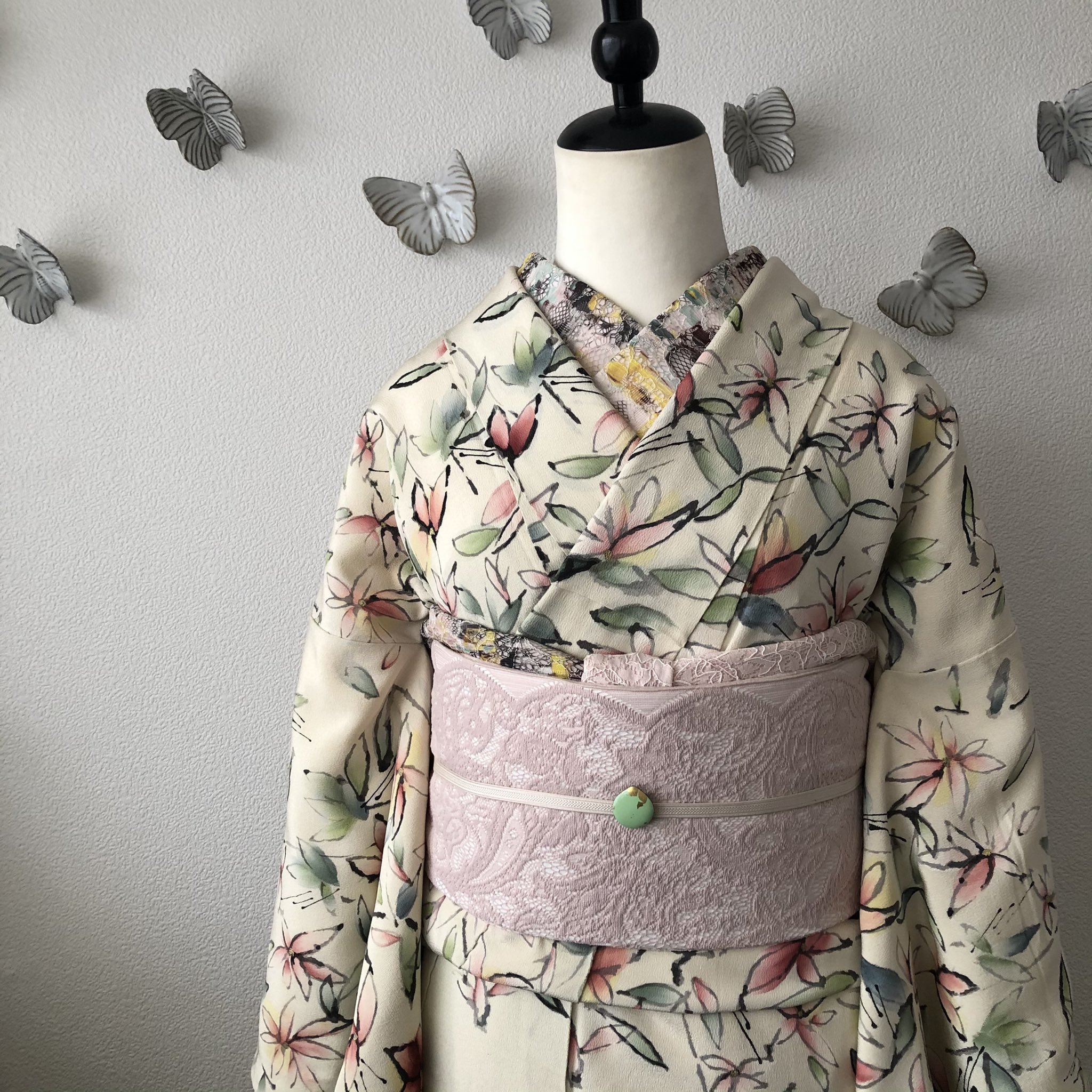 TSUBAKIAN ペイズリーレース兵児帯