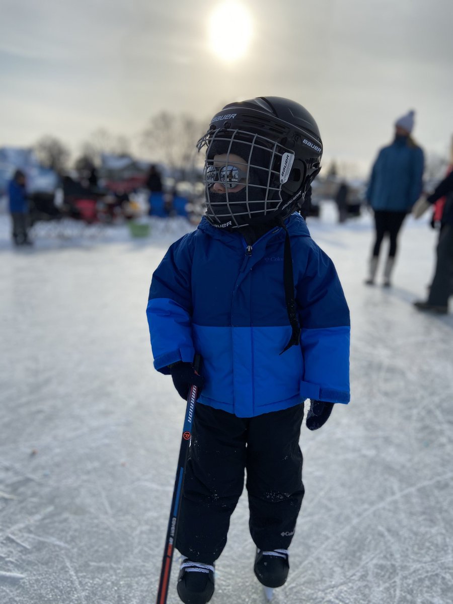Great weekend. Dylan’s first time on the ice was a success.