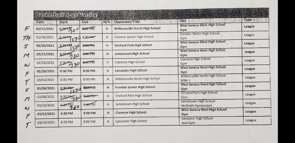 Here’s our 2021 schedule