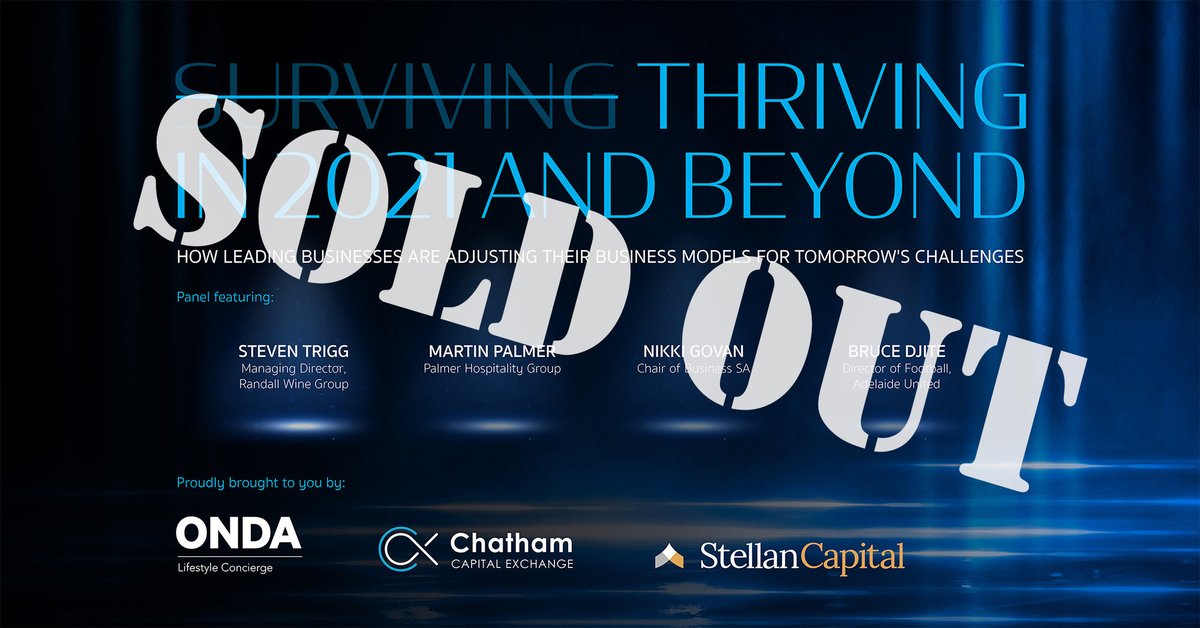 ChathamCapital's tweet photo. Sold out! ⁦@ChathamCapital⁩’s first live event as a sponsor in 2021 is now full - a sign of the quality of the panel members and the topic. The panel session will be recorded with a copy available afterward to those who email onda@ondagroup.com.au. ⁦@OndaGroupPtyLtd⁩ https://t.co/6mToTitGag