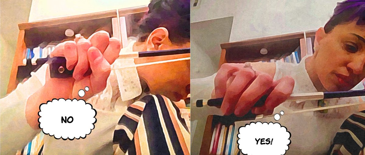 anjiviolin's tweet photo. Wow! I was so inspired after watching the Superbowl halftime show to educate those out there that want to learn more about the violin. Step 1 pictured. Voila! 🙃

#gripforyourlife #bowgrip #bowhold #dontdoit #musicianslife #ohno #stringtragedy #superbowlhalftimeshow #TheWeeknd https://t.co/RmUjP0pCtu