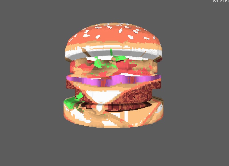 duke_unreal's tweet photo. Hamburgers, the 4th last for this voxel day :~) #BuildEngine, #KenSilverman -- #3DRealms #90s tech!! #vanilla. #Blender3D #B3D. #Poly2Vox #Slab6. https://t.co/rndqkzblyf