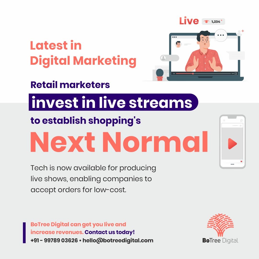 BoTreeDigital's tweet photo. #Livestreams are becoming one of the most #popular ways to #engage with #customers. 88% of users love #video content and want more information face-to-face from someone they trust.

#live #livestreaming #streaming #facebooklive #Instagramlive #youtubelive #digitalmarketing https://t.co/mNNV0uzdnY