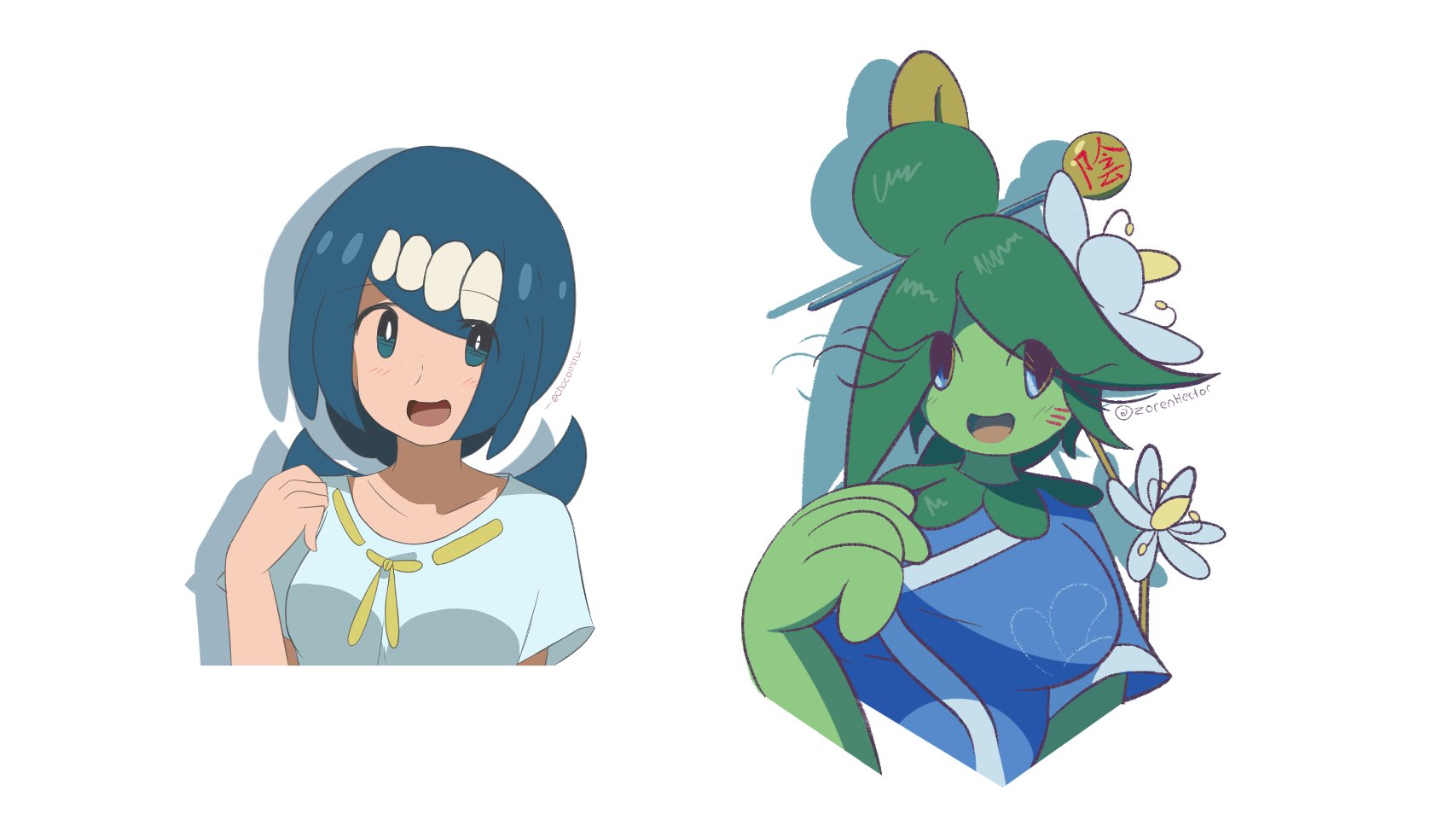 ZorenHector on X: My illustration is inspired after this artwork of Lana's  Mother from Pokemon. Why? This was posted on a discord server and felt  urged to replicate it. My plant reminds
