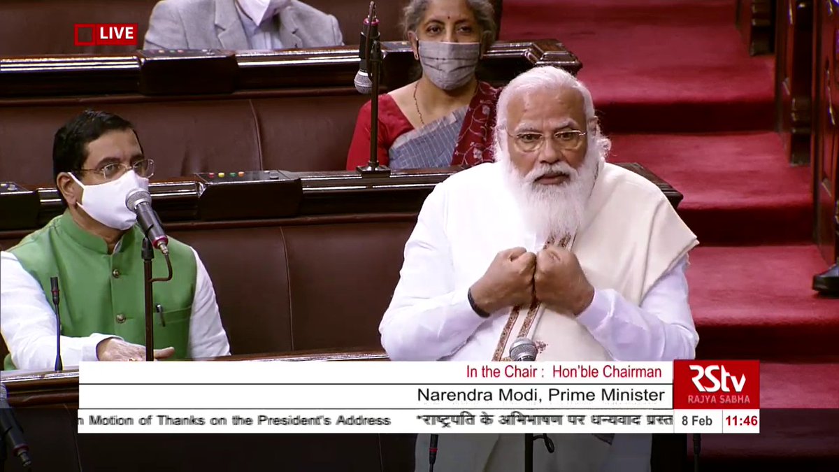 PM  @narendramodi in his concluding remarks:Proud of how India dealt with  #COVID19; We helped the world with  #vaccine. Govt committed towards welfare of small  #farmers, don't mislead them.