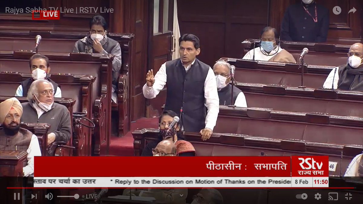  #RajyaSabha negatives amendments moved by MPs on Motion of Thanks to President's Address. One of the amendment moved by Deepender Singh Hooda, INC, sought withdrawal of  #FarmLaws , also defeated.