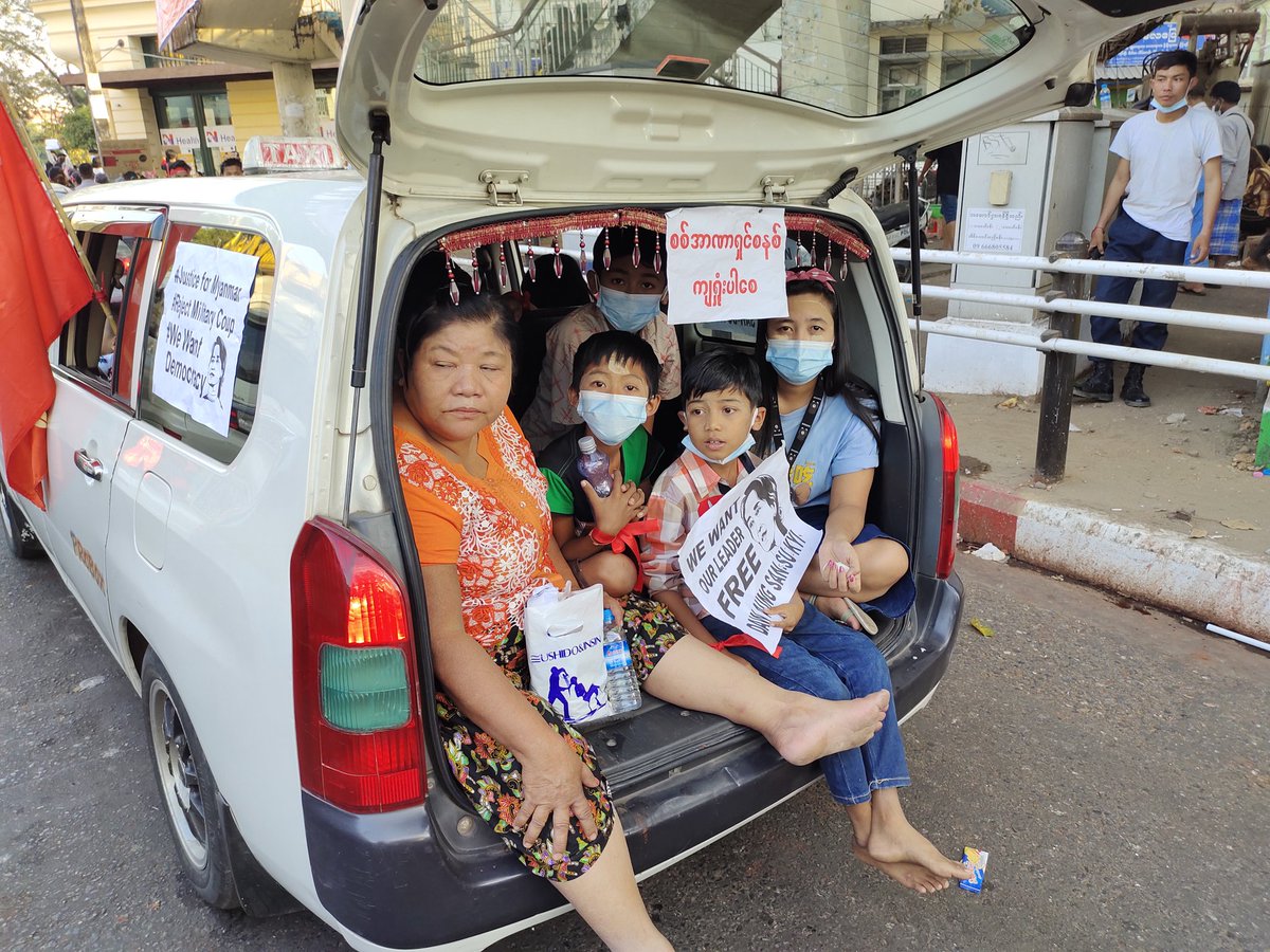 There is an almost festive mood, and there are packed vehicles. Maybe they are also tired from the many miles of walking yesterday.