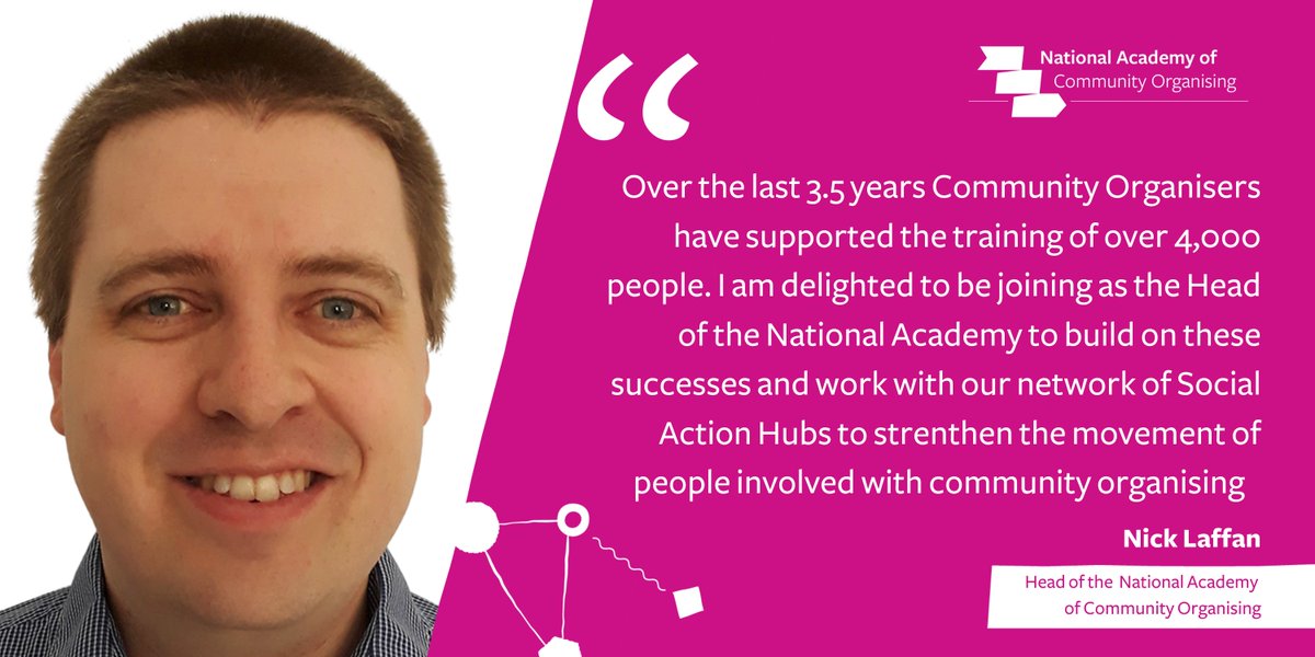 corganisers's tweet photo. We are delighted introduce Nick Laffan as our new Head of the National Academy of #CommunityOrganising - Nick's experience of community organising and leadership development will be essential as we support communities to build back from the pandemic

https://t.co/gAZT5ZtDO2 https://t.co/pT3Mrd2TZ8