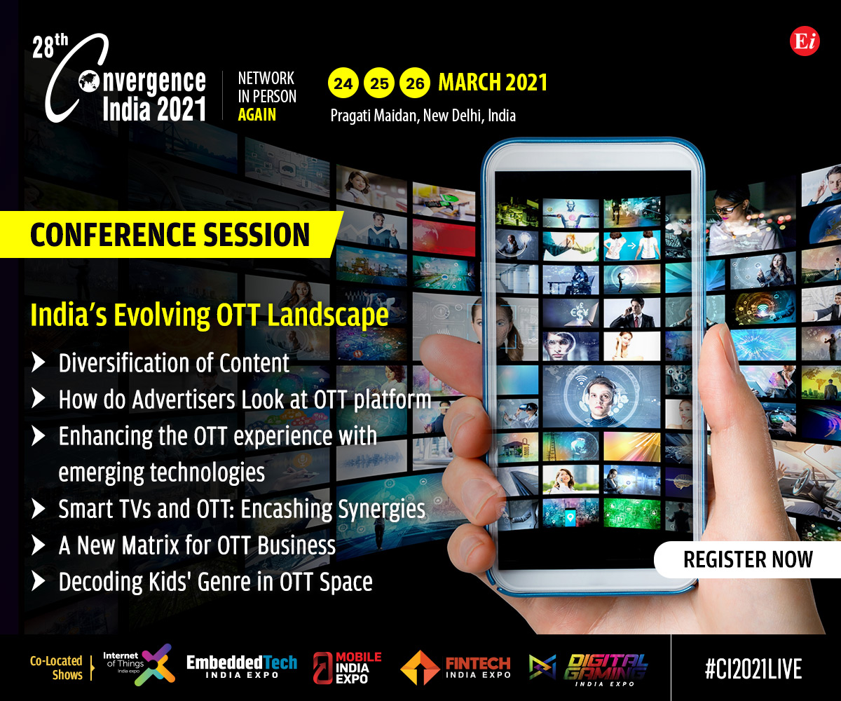 Convergenc's tweet photo. Gain an insight into the growing #OTT market and get first hand updates from the visionaries setting the market trends, join us for a digital session on the — ‘#OTTSummit’ on the 25th of March 2021.
Register here: https://t.co/94Uu08ZsEw
Or contact Anjali K. at +91 9953 854497 https://t.co/Xz5P6CeIjE