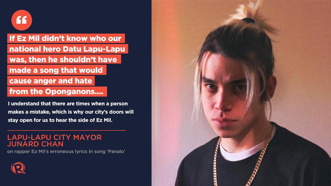 Rappler Twitterren Lapu Lapu City Mayor Junard Ahong Chan Said On Monday February 8 That He Wants The City To Pass A Resolution Condemning Rapper Ez Mil Over The Erroneous Lyrics In His