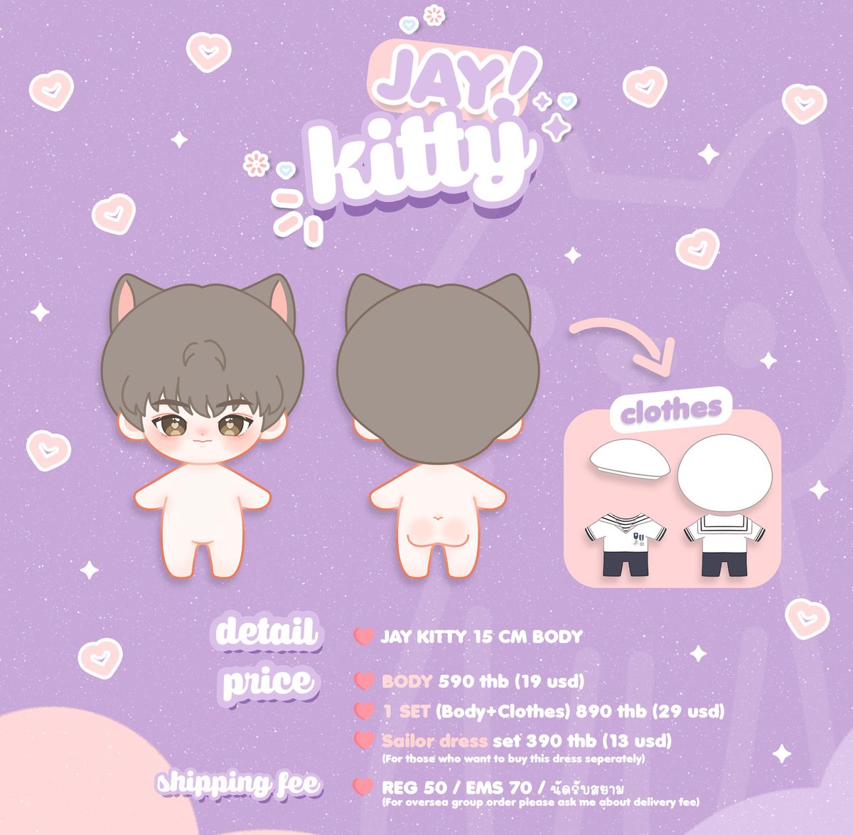 jaykitty0214's tweet photo. ✨ PLS RT ✨
🐱 "JAY KITTY" 15 cm
🐈 รายละเอียด : https://t.co/CVl0eY8dAZ
📆 ~ 21.03.15
🍑 หากมีข้อสงสัย สอบถามเพิ่มเติมทางdmได้เลยค่า
💚 GO pls DM
#jaykittydoll #nctdoll #nct  #nct127 #nct인형 #재현인형 #Jaehyun #재현 #แจฮยอน #ตุ๊กตาnct #ตุ๊กตาแจฮยอน #ตลาดนัดnct #ตลาดนัดnct127 https://t.co/9SwaH49dni