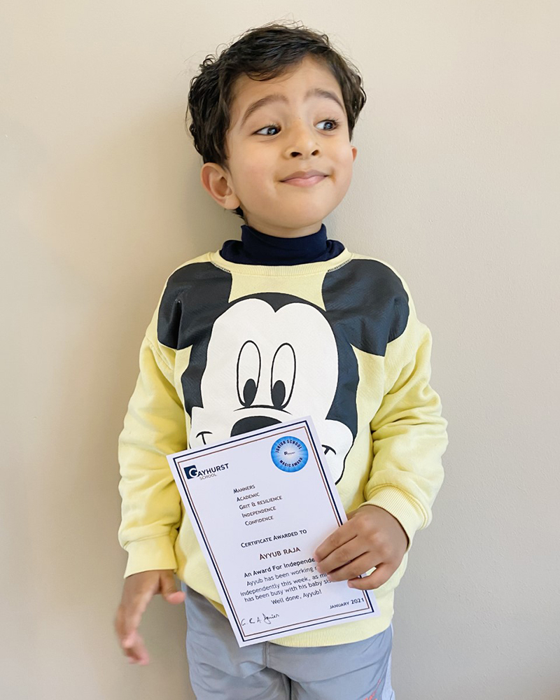 GayhurstSchool's tweet photo. Another very happy Junior School pupil who received his Magic Award Certificate through the post today. Well done Ayyub #jsawards #MAGICpoints #ELDRIC #gayhurstathome https://t.co/iy9WzetLpw
