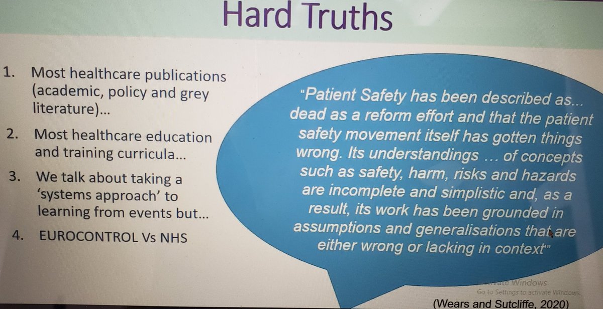 isabelholc's tweet image. Catching up on human factors, love this from @drjeffcott &amp;amp; @pbnes acknowledging our incomplete, oversimplified understanding, some of the wrong assumptions and generalisation around safety, human factors etc. Looking forward to more learning from @NHS_Education @theQCommunity