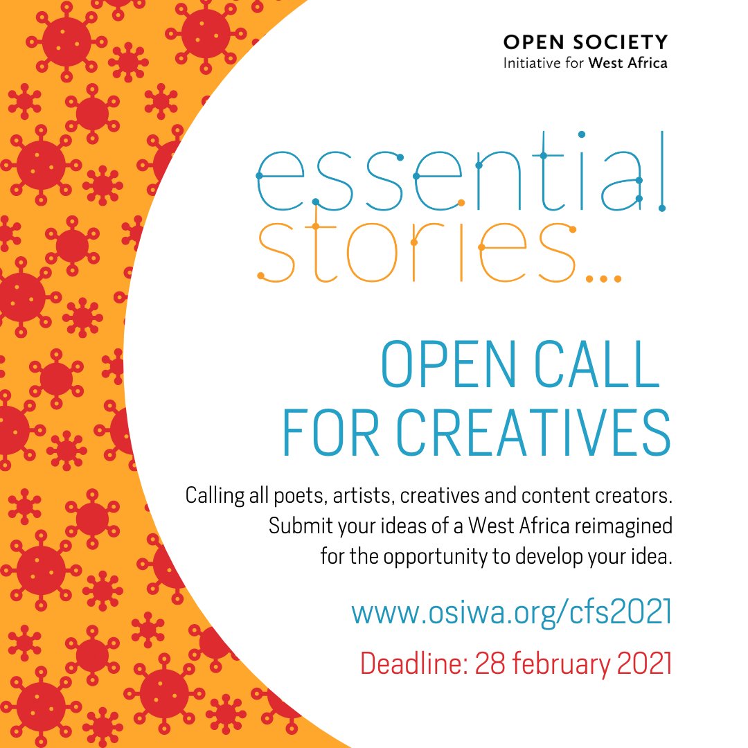 We are inviting all creatives and content creators from #WestAfrica to join us on a journey of imagining and developing a visual series of what living in a society with #COVID19 beyond 2021 could look like.  Learn more here bit.ly/2MSjd8Z