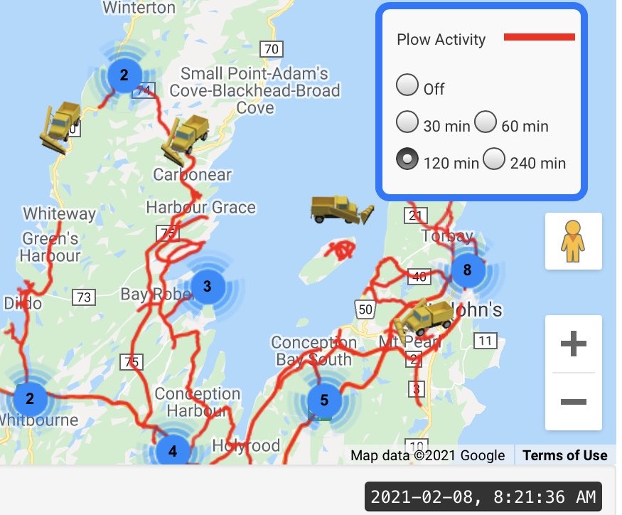 TI_GovNL's tweet photo. Latest plow activity on parts of the Avalon. What to expect this morning:
👉 Icy patches 
👉 Slushy sections
👉 Reduced visibility 
#nltraffic #nlwx https://t.co/qlDA1cZ7jL