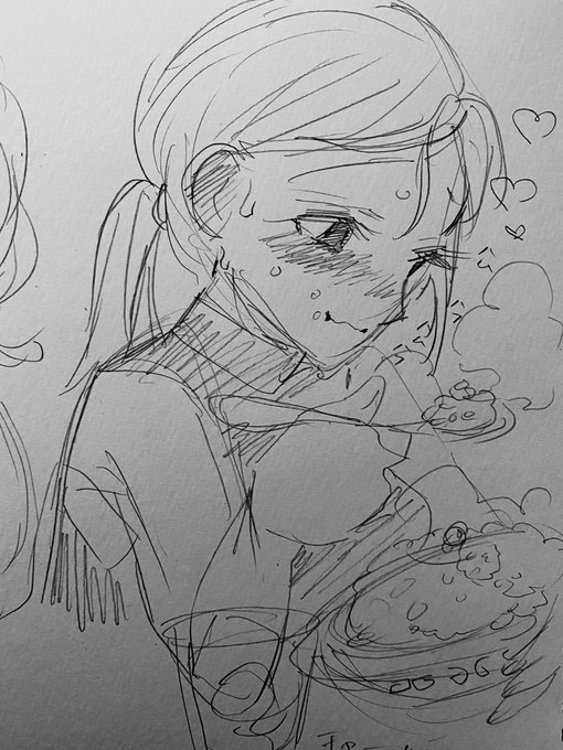 何か食べてる女の子描くの好き 