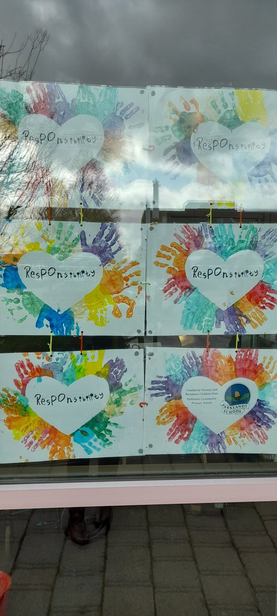 We're so proud to bring some colour to our local vaccination centre at Civic Way @OnePcn with these fantastic pieces. Our artwork has been created by children attending school and is inspired by our school values.