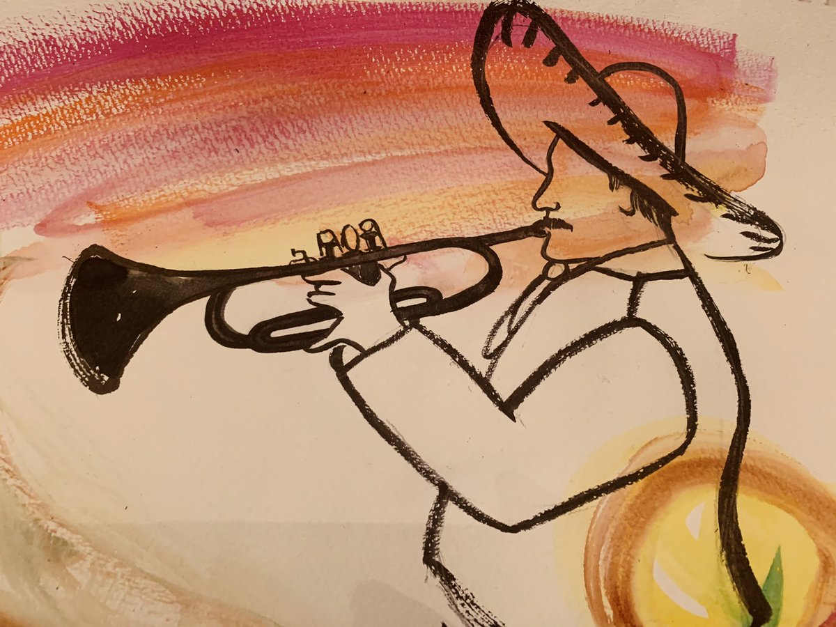 MinaYamano's tweet photo. 今日は久々にお酒飲んだ〜🍷✌️✨
#myartwork #artwork #Trumpet #mariach https://t.co/rjwD1ssjZJ