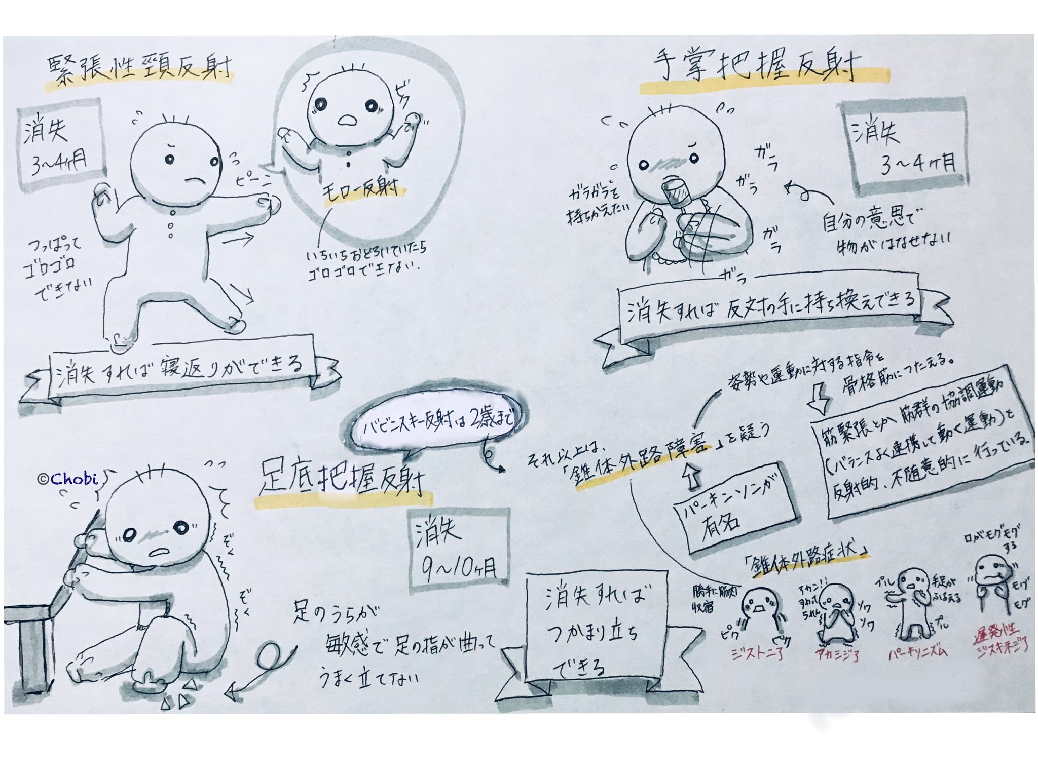 ちょび 看護師国家試験 小児 緊張性反射があるうちは 横を向くと腕がピーンとしてしまうので 寝返りができない なので それが無くなってからゴロっとな ５ 7ヶ月 と寝返りができる 国家試験 T Co Bfclrzo2zg Twitter