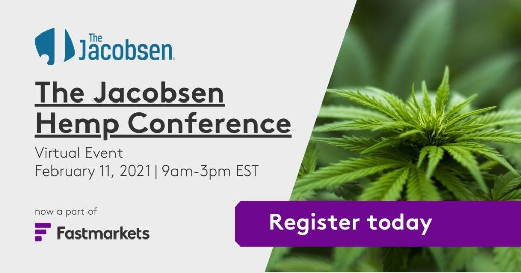 The Jacobsen has joined Global Grain and AgriCensus as part of the <a href="/Fastmarkets/">Fastmarkets</a> family. Learn more about the hemp commodity sector at the virtual conference next week. Register spr.ly/6013H5p3f #hempfiber #hempgrain #cbd #agriculture #fastmarkets