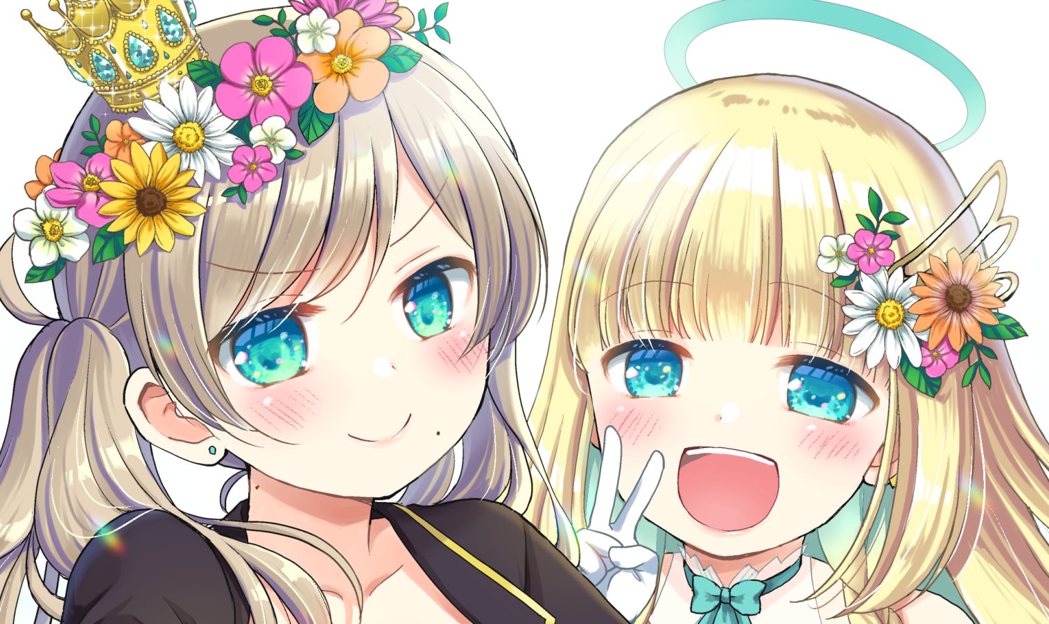カザマアヤミ 8 11エルマのol日記5巻発売 Amongus配信での罰ゲームのつばめちゃんとラエルちゃんイラスト 勝ったのおめでとうー という絵なのでお花いっぱい あまいらすと つば名画 早瀬つばめ T Co Fcn3eytqpe Twitter