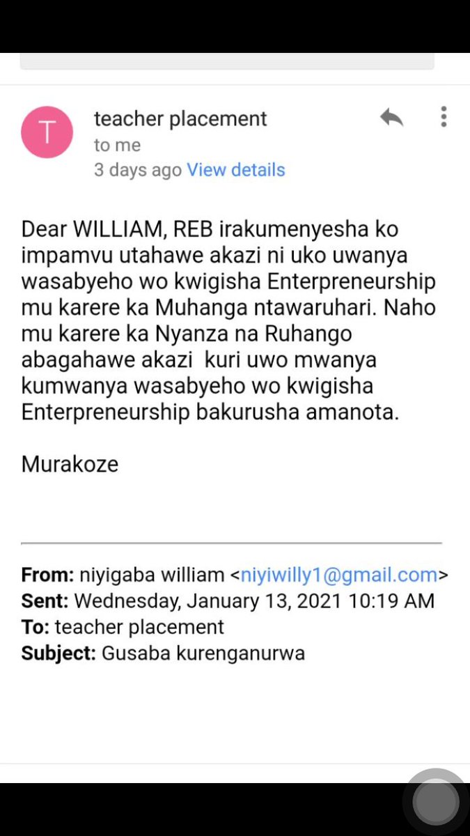 NiWilly2's tweet photo. @REBRwanda Yego rwose Ubujurire narabutanza mwarananshubije, Dore uko mwanshubije ninayompamvu narimbabajije niba muzampa Umwanya mukarere akariko kose kazabonekamo umwanya kuko akomwari mwampitiyemo muri 3 nari nasabye ntawabonetsemo. Murakoze kugisubizo cyanyu! https://t.co/cwJHu7dmQl
