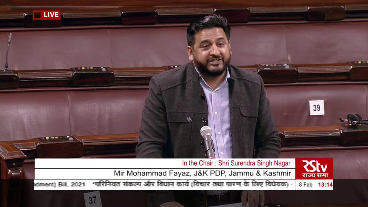 Mir Mohd Fayaz, PDP on  #JammuKashmir Reorganization Bill:-Govt said on Aug 5, 2020 that statehood of J&K will be restored-But this Bill strengthens its UT structure-If as per Govt development is happening, normalcy restored, then why not grant statehood?