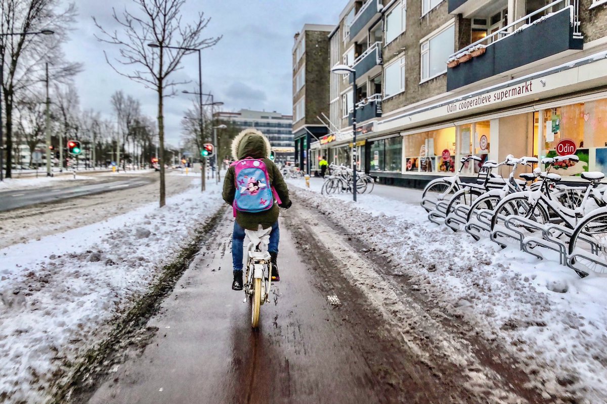 Melissa & Chris Bruntlett (@modacitylife) on Twitter photo To paraphrase Enrique Peñalosa:
A plowed and salted cycle track is a symbol that a child on a $30 bicycle is equally important as an adult inside a $30,000 car. To paraphrase Enrique Peñalosa:
A plowed and salted cycle track is a symbol that a child on a $30 bicycle is equally important as an adult inside a $30,000 car.