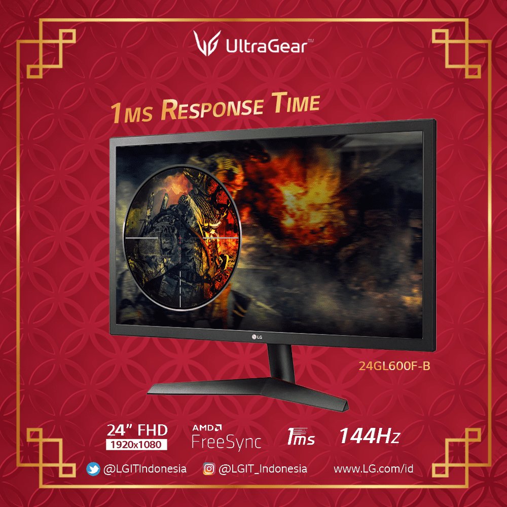 lgeindonesia's tweet photo. Gerakan lancar dan mulus membuat #LGUltraGearGamingMonitor #24GL600 dirancang untuk kemenangan Anda. Fitur mendukung gerakan cepat di layar 23,6 inci dan waktu respons 1 milidetik, memaksimalkan pengalaman gaming tanpa khawatir musuh menyerang tiba-tiba.
https://t.co/vpOoSTYfFX https://t.co/XQuiDcRvX3