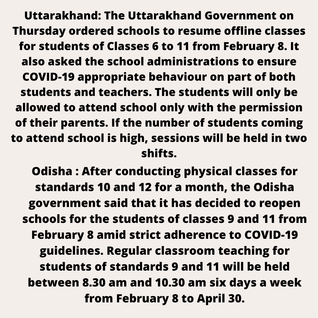 SafelySchool's tweet photo. These 5 states are opening School for junior classes from today-check details. https://t.co/ejx26S8PeV