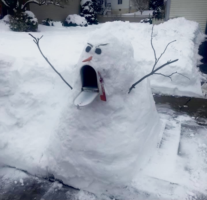 Wie man seinen Postzusteller begrüßt, wenn genug Schnee vorhanden ist.