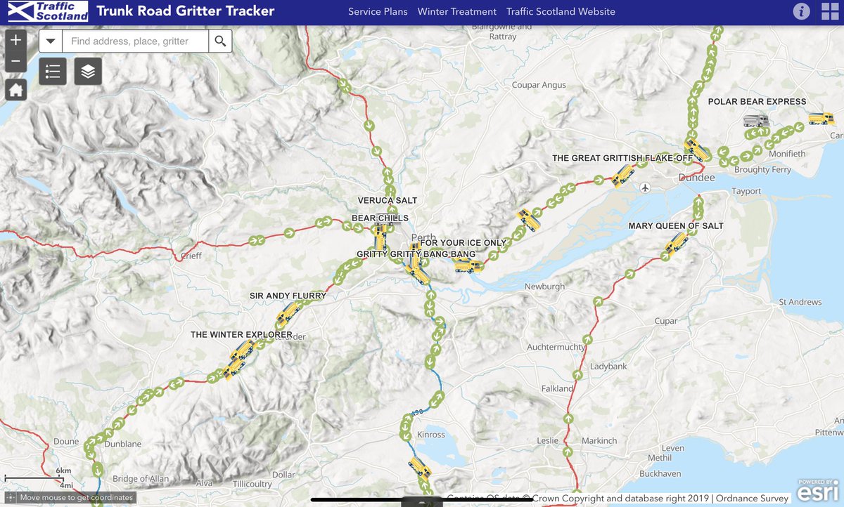 WolfmannotJack's tweet photo. Gotta love the #Scots and their sense of humour. Who else would think of giving #gritters and #snowploughs names like Sir Andy Flurry,  Four Your Ice Only, The Great Grittish Flake-Off, Veruca Salt, Hansel And Grit-All, Gangsta Granny Gritter or Megameltasaurus? 😂 #snowhighland https://t.co/ITj0Wobi3k