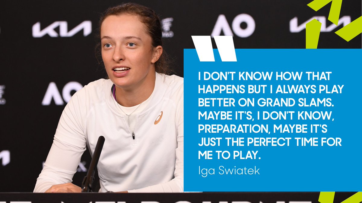 Iga Swiatek thrives on the pressure of Grand Slam tennis.