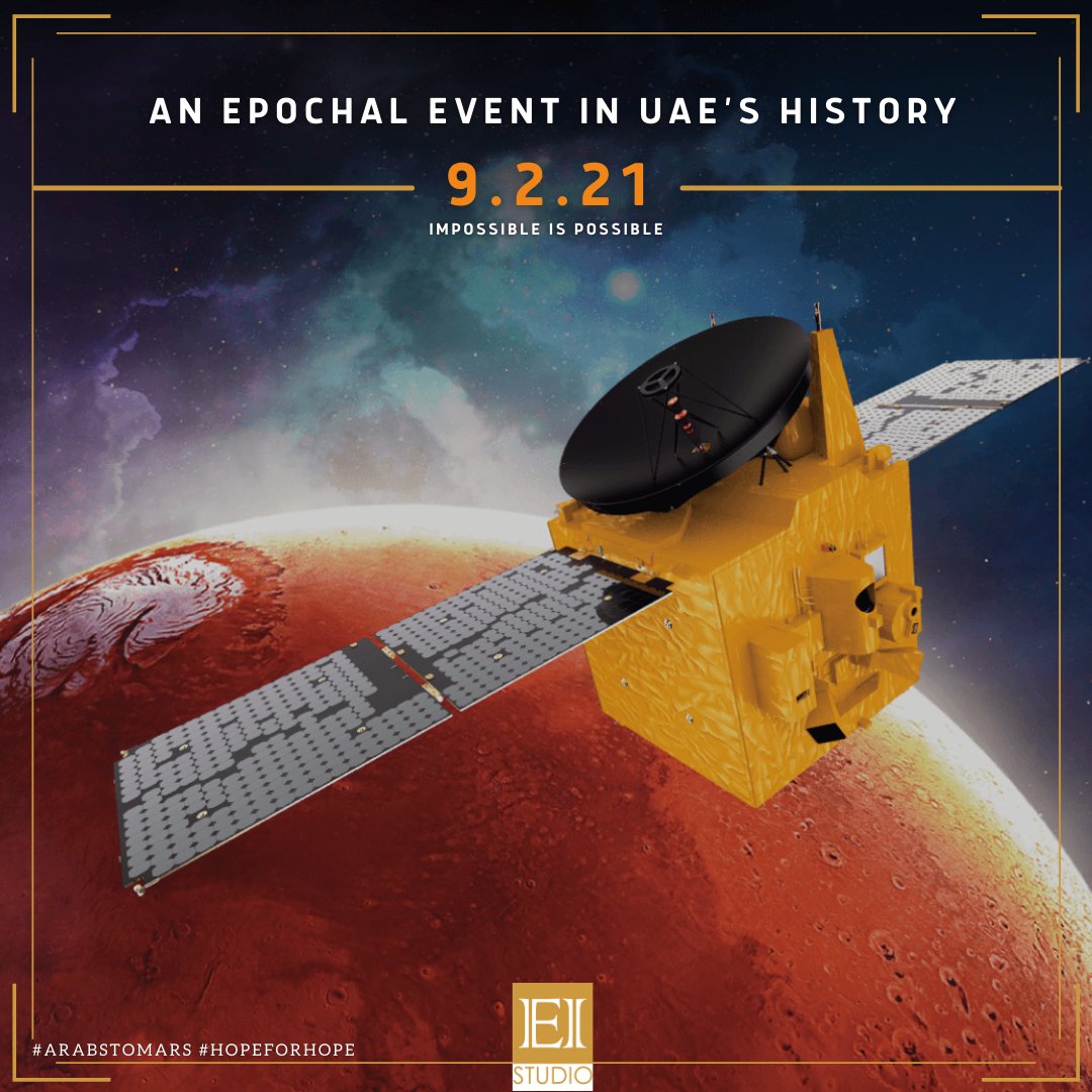 eidxb's tweet photo. The first Arab interplanetary mission #Hopeprobe is scheduled to enter orbit on February 9 at 7.42 pm (UAE time).
.
.
#arabstomars #hopeforhope #hopeprobe #hopemars #marsprobe #uaespaceagency #uaespace #space #uaemission #uaemars #emirateproud #emiratehope #impossibleispossible https://t.co/Wju3Ib3fZT