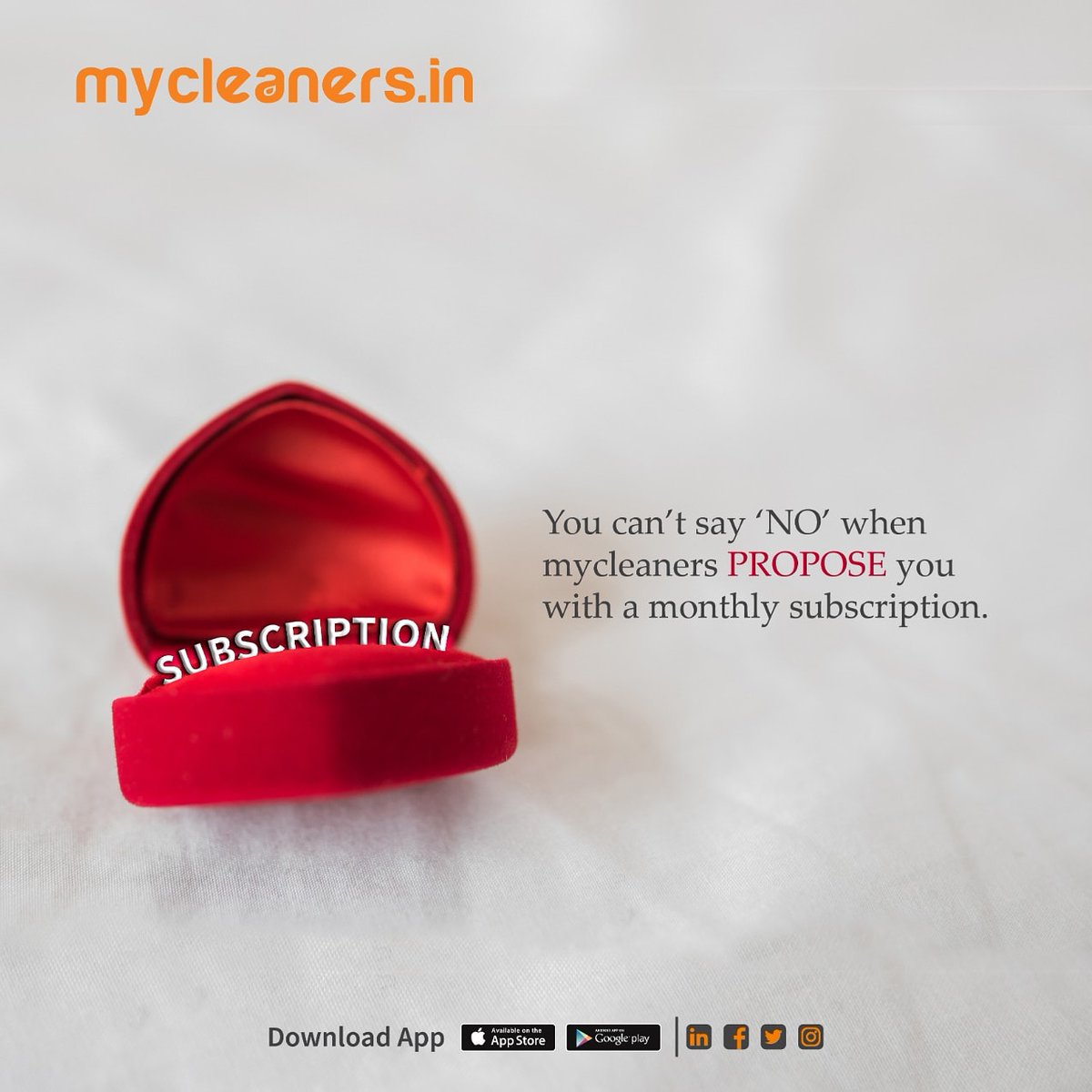 MycleanersIn's tweet image. So here we are expressing our love for our customers by proposing different subscriptions as per their needs.

Happy Propose Day to the most beautiful Customers
#proposeday #valentineweek #spreadlove #mycleaners #simplifyinghomeandlife