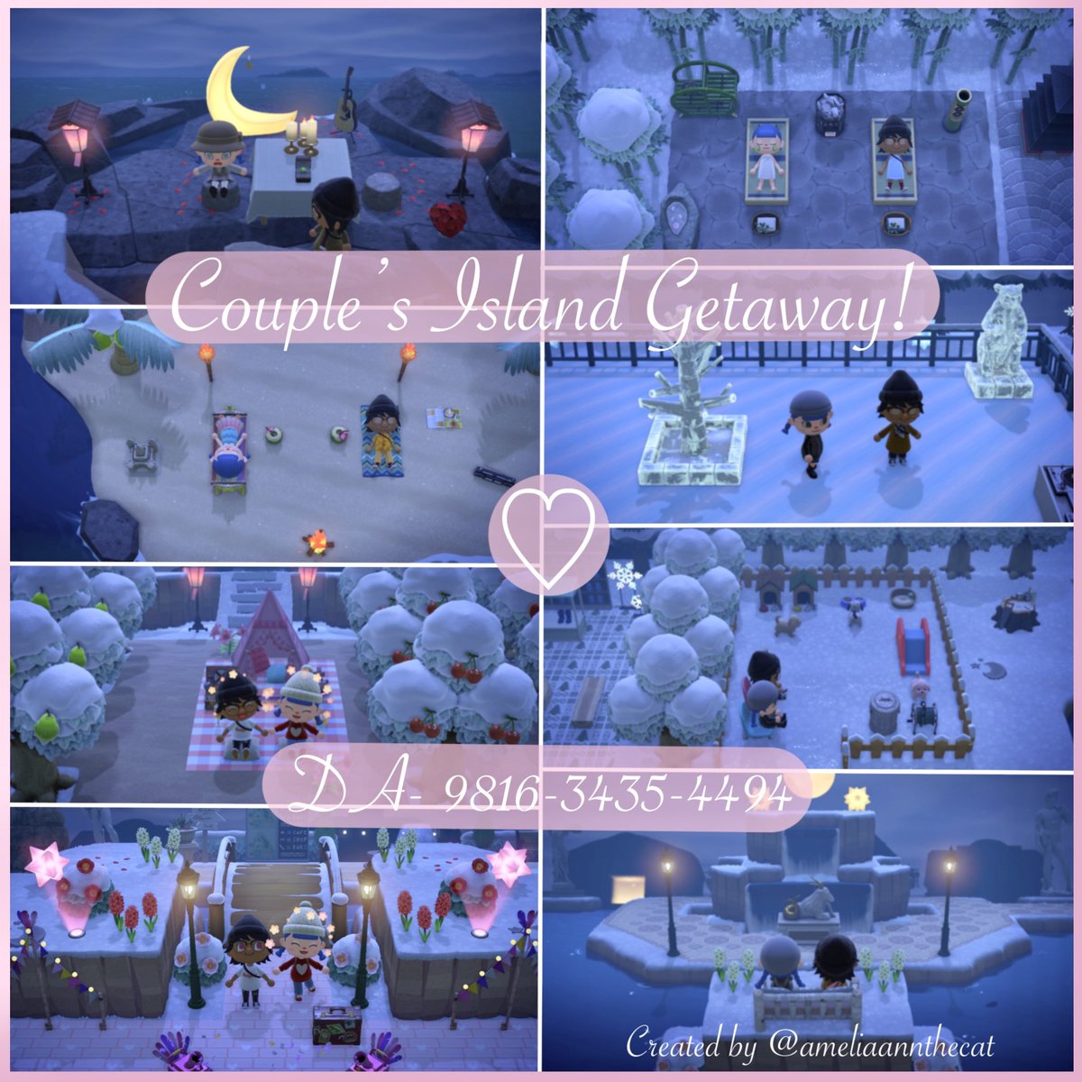 ameliaannthecat's tweet image. Come visit my Valentine’s Couple Island Getaway through Dream Address! 💗