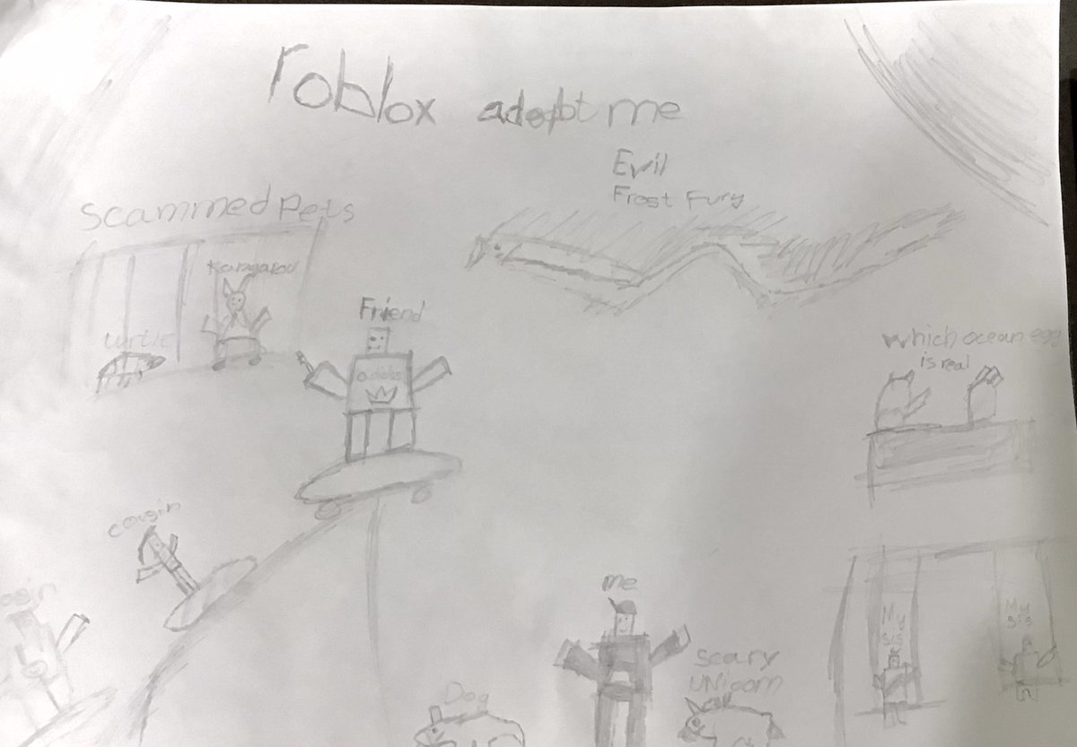 101slide's tweet image. My Roblox adopt me drawing:)