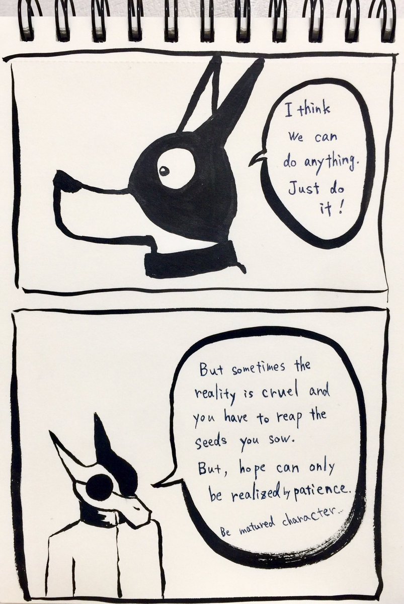 Bobo S Art Factory なんでもできると思うんだ ただ 蒔いた種は刈り取らなければならない ただ 忍耐の後にしか希望には気づかない 絵描きさんと繋がりたい イラスト好きな人と繋がりたい イラスト王国 アナログイラスト イラスト好きさんと繋がりたい