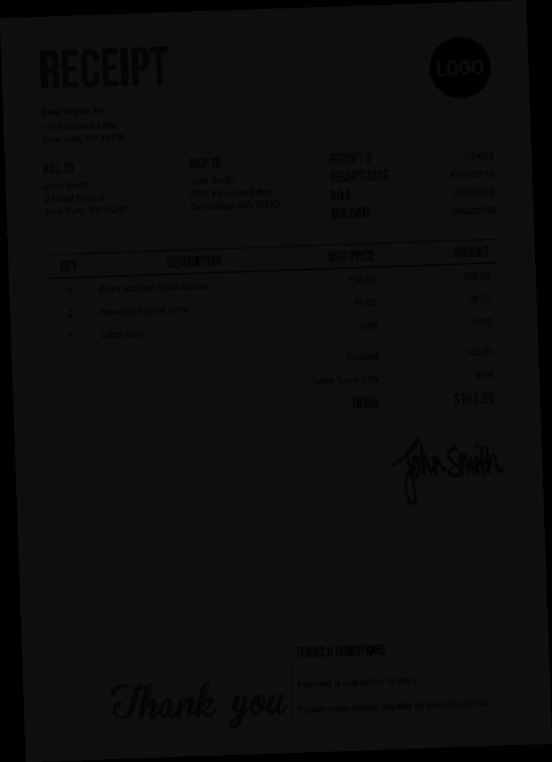 Download the email receipt as a PDF document / Twitter