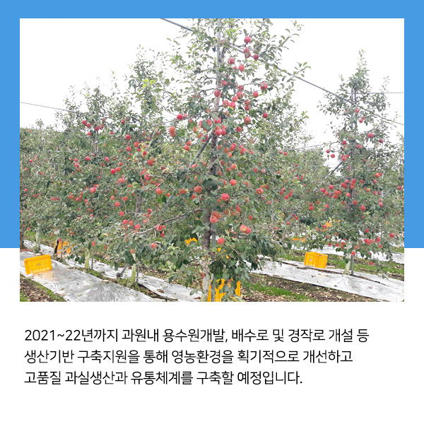 남원시는 천혜의 지리적 자연환경을 기반으로 안전하고 우수한 과수산업을 육성하는데 주력하고 있습니다. 앞으로도 자연과 농업이 하나 돼 창조농업을 실현해 전국최고의 원예산업 산실로 우뚝 설수 있도록 최대의 노력을 다하겠습니다.

#남원시 #남원 #과실전문생산단지 #특화사업