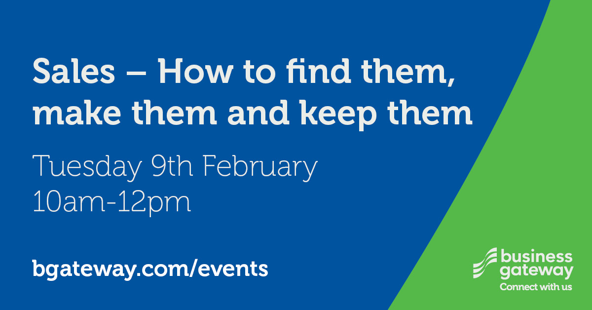 There's still time to sign up for tomorrow's #webinar on Sales: Find them, make them and keep them! Join us at 10am to look at a structured approach you can use to to help find &amp; convert sales for your business ➡️ ow.ly/yPUQ50Dsq4L #SupportScottishBusiness