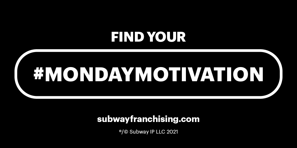 Feeling motivated to start your own journey as a Subway franchisee?

Make that first step today and request a brochure: bit.ly/Requestabrochu…

#MondayMotivation #Subway #Franchising #BeYourOwnBoss