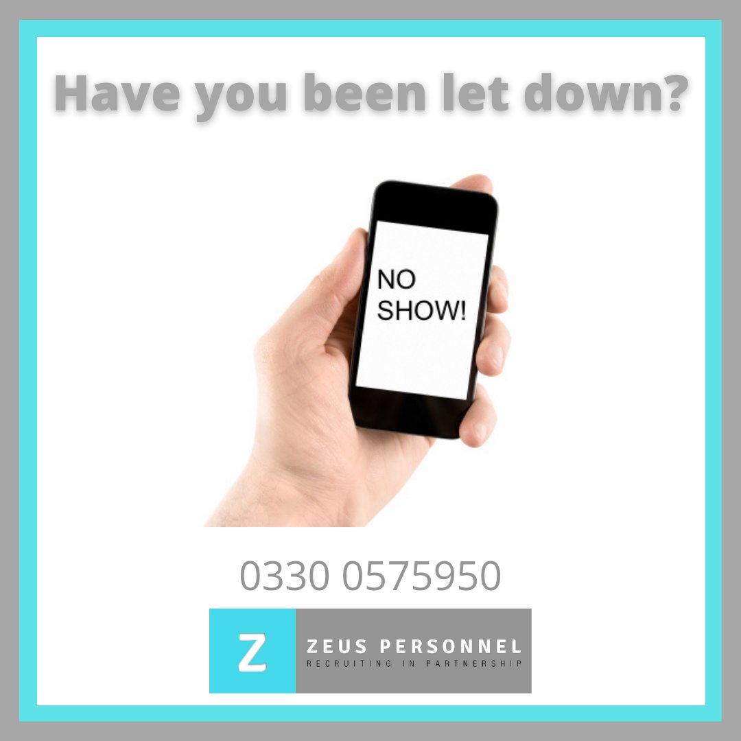 Has the week not started as expected? Dont panic we have workers ready for immediate start if needed....
Zeus Personnel 
Get in touch now 📞👍
0330 0575950
zeuspersonnel.com
#zeus #recruitment #temp #construction #industrial #temptoperm #newstarters #noshows #temp