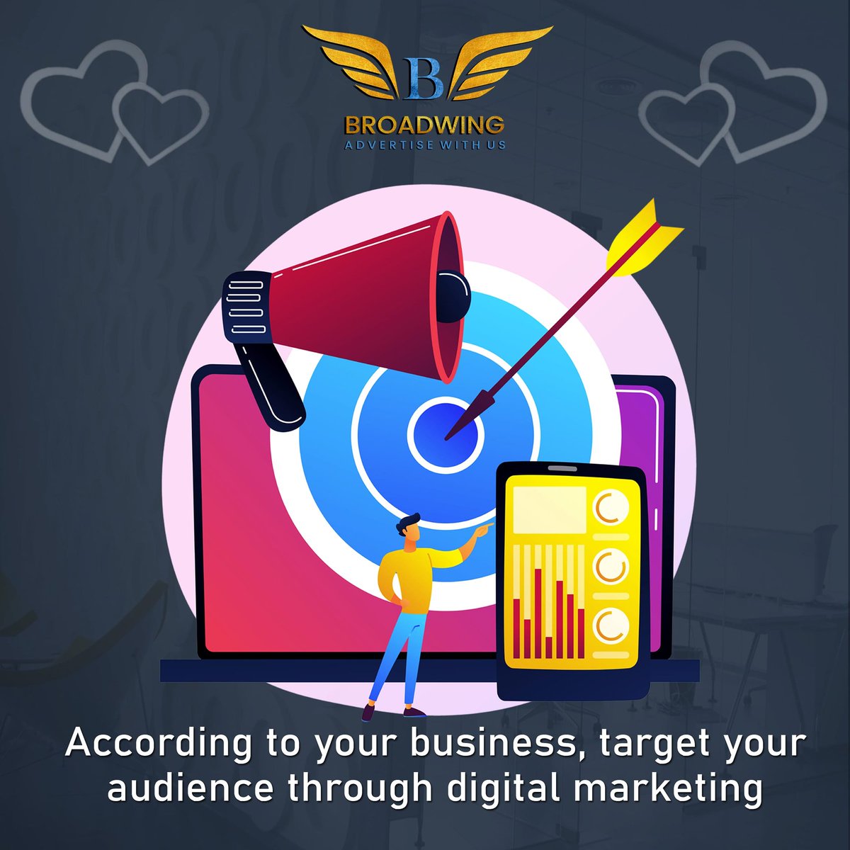 broadwing_in's tweet photo. According to your business, target your audience through digital marketing. 
#contentmarketing #entrepreneur #DigitalMarketing  #StartUp #fintech #blogging #socialmedia #advertising #promotion #Website #WebDeveloper #SEO  #broadwing #Entertainment #300test #ProposeDay https://t.co/NUm2CaVbbn